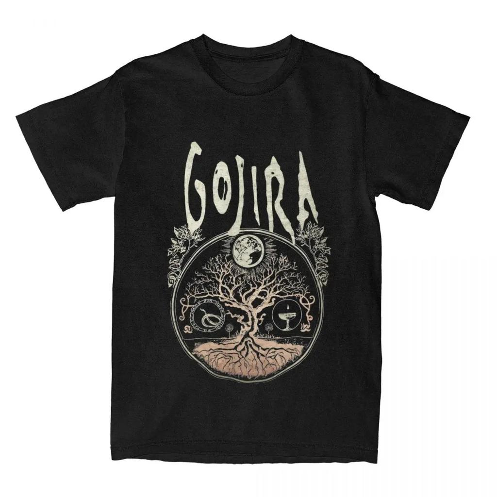 2025 Men Women Gojiras Rock Metal Band Printed T-shirt Loose Cotton Clothing Vintage Short Sleeve Tee Crew Neck Summer T Shirt