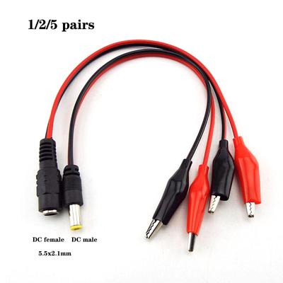 25 CM DC Männlich Weiblich auf Krokodilklemme Kabelstecker Netzstecker Adapterkabel DC 5,5*2,1mm Krokodilmessleitungen