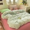 Striped Bedding Set Ins Korean Duvet Cover Set Flat Sheets Set With 2 Pillowcases Single Twin Full Queen Size Bed Linen Set