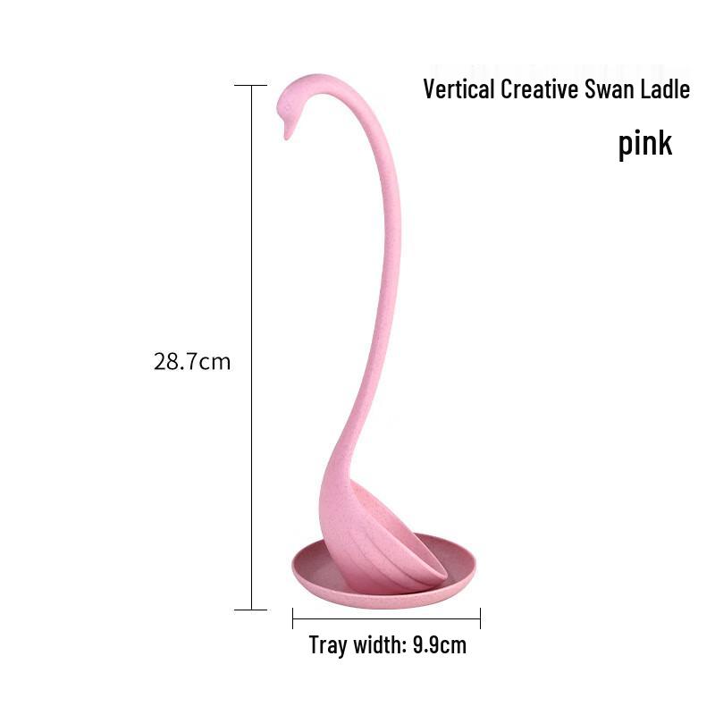 

ZISIZ Pink Swan Standable Soup Ladle Set