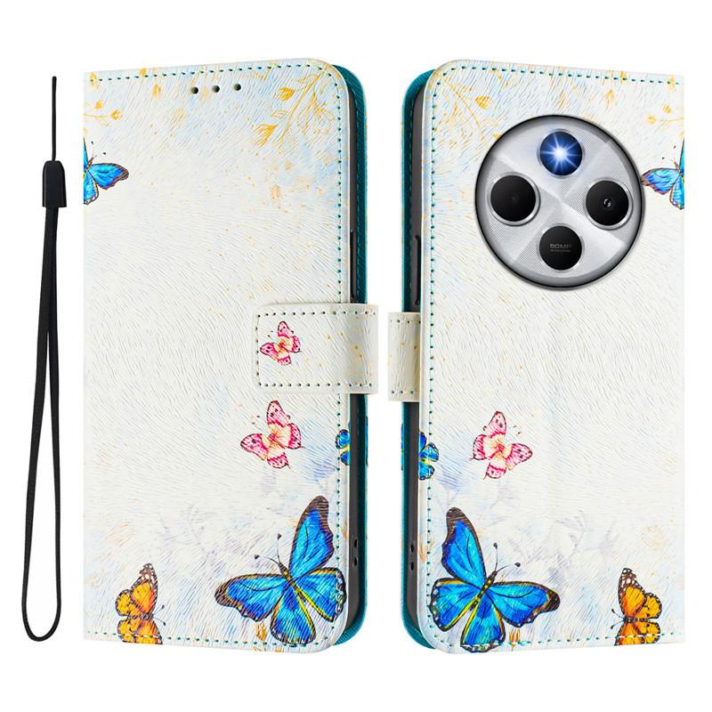 Luxus Flip Lederhülle für Redmi 14C 5G Flip Cover für Xiaomi Redmi 14C 4G Redmi14C 14R 2025 Coque Brieftaschentaschen Blumenhüllen