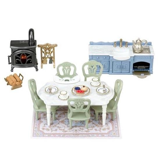 Sylvanian Families Furniture Sparkling Waterside Red Roof House Elegant Dining Room SE-215 ST Mark Certification Age 3 Up Toy Dollhouse EPOCH