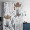 Satz von Mustern mit Cowboys und Eulen Chiffon Transparente Vorhänge für Wohnzimmer Schlafzimmer Dekoration Fenster Voiles Tüllvorhang