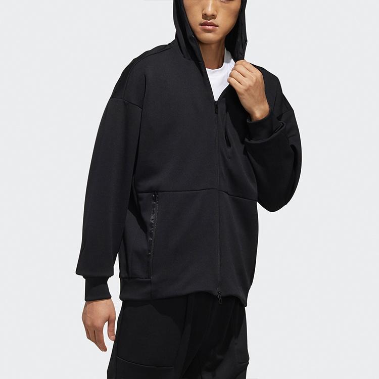 adidas Id Sweat Hd Casual Sports Jacket Men S Black Men's ED1948
