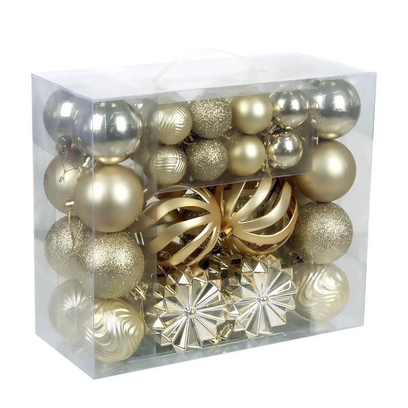 Xiyin 48-Piece Irregular Christmas Balls Set (4, 6, 8 cm) - Boxed Holiday Ornaments