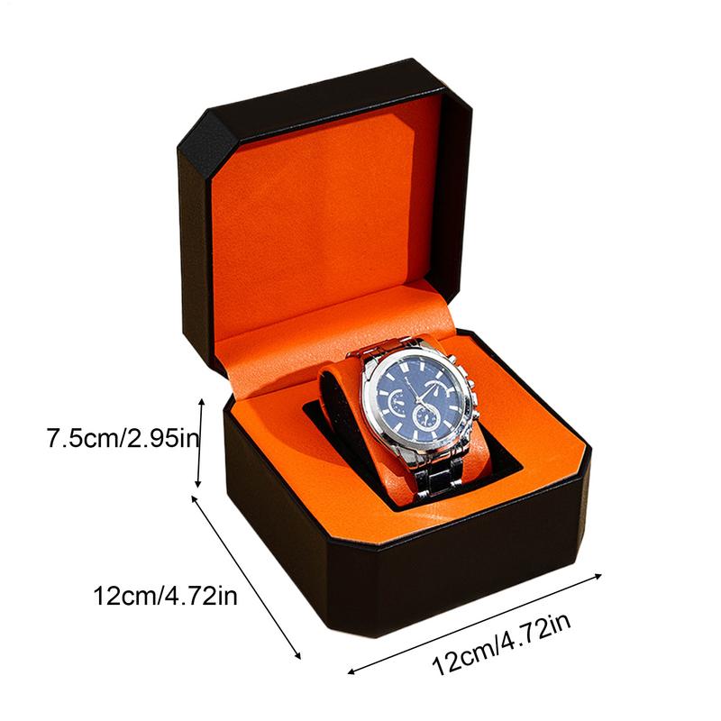 Vintage PU Watch Case Leather Watch Storage Box Stylish Watch Container Watch Display Box PU Material for Outdoor Travel