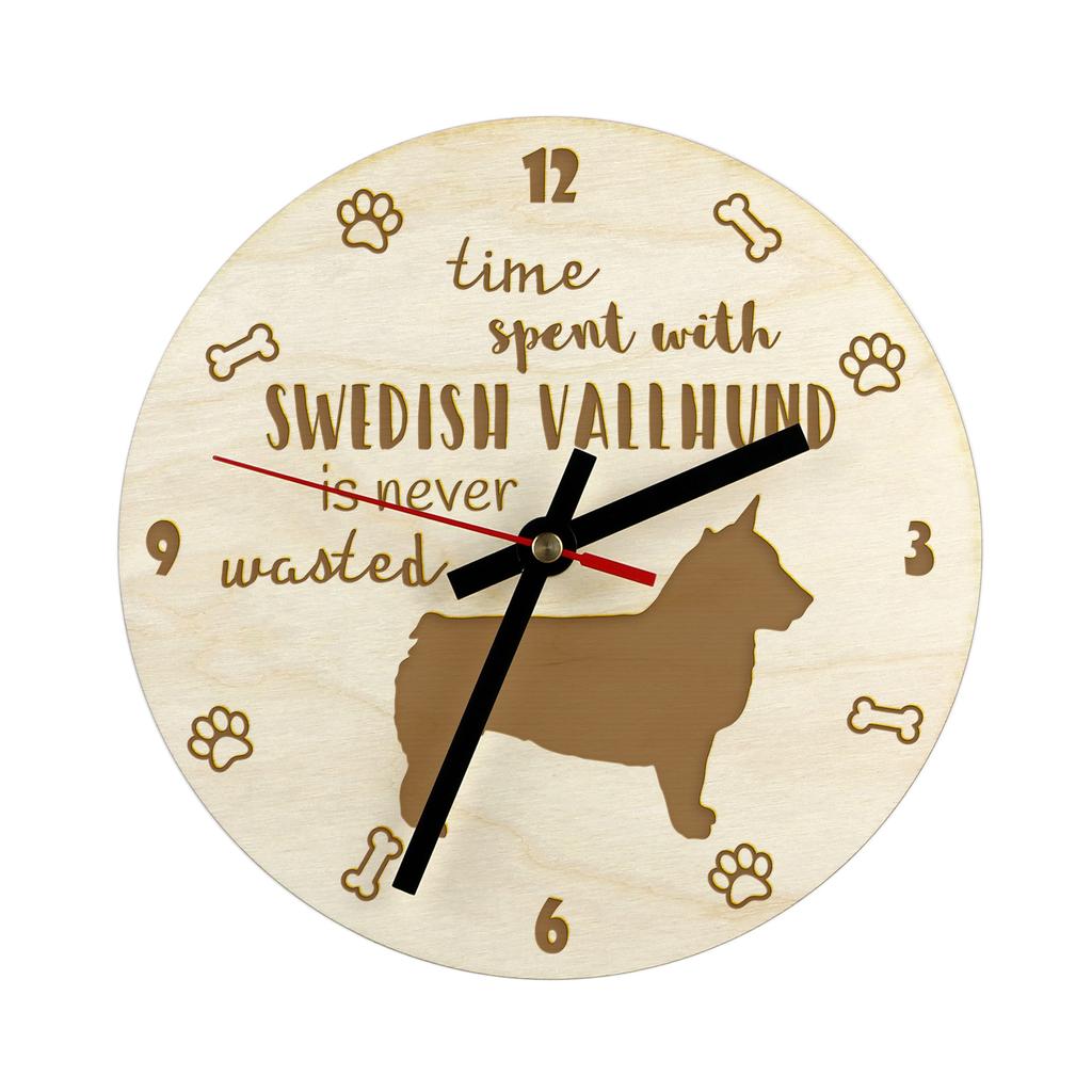 Švédský valhund, Švédský pastevecký pes, Švédský ovčák - hodiny se psem, dřevěné hodiny s rytinou, personalizované hodiny od Art-Dog