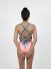 Solteu Blue Green Peach Women'S One-Piece Reversible Tie-Back Swimsuit
