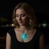 Zinc Zinc Alloy Hiphop Rock Couple Chain Glow In The Dark Glowing Necklace Luminous Horse Pendant  Disco