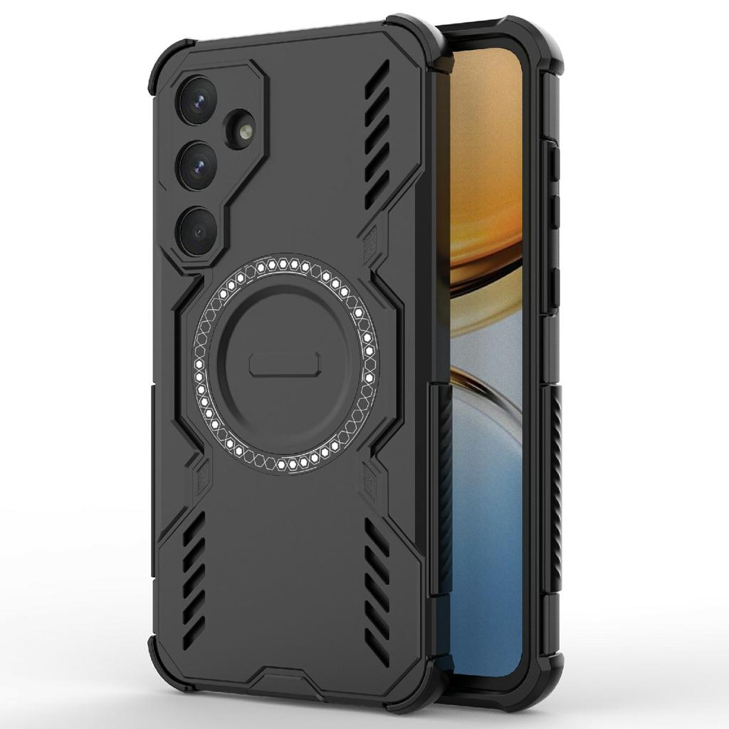 For Samsung Galaxy A55 5G Magnetic Case Butterfly Armor Hollow Heat Dissipation PC+TPU Phone Cover