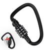 DOKEEP Carabiner Sturdy Adjustable Dial Combination Lock Helmet Holder Anti-Theft D-Lock (Black + Black)