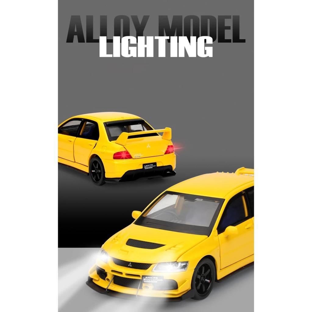 1/32 Mitsubishis Lancer Evolution Alloy Sports Car Model Diecasts Metal Racing Vehicles Car Model Sound and Light Kids Toys Gift