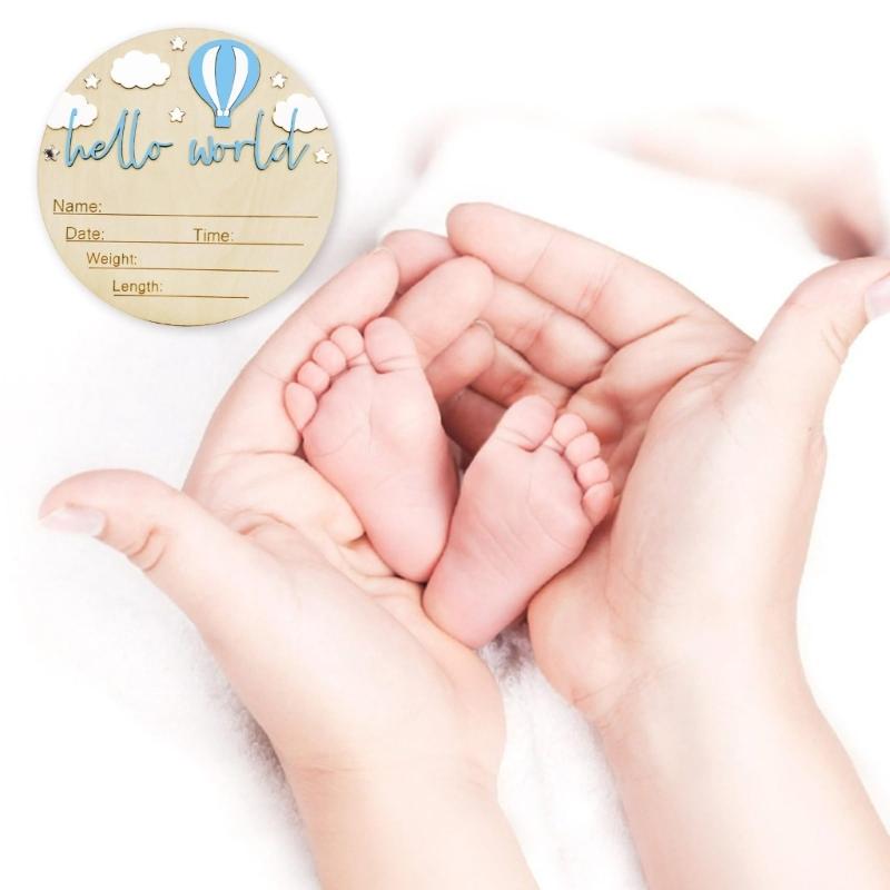 Wooden Baby Birth Announcement Plaque With Customizable Name And Date For Nursery Decoration