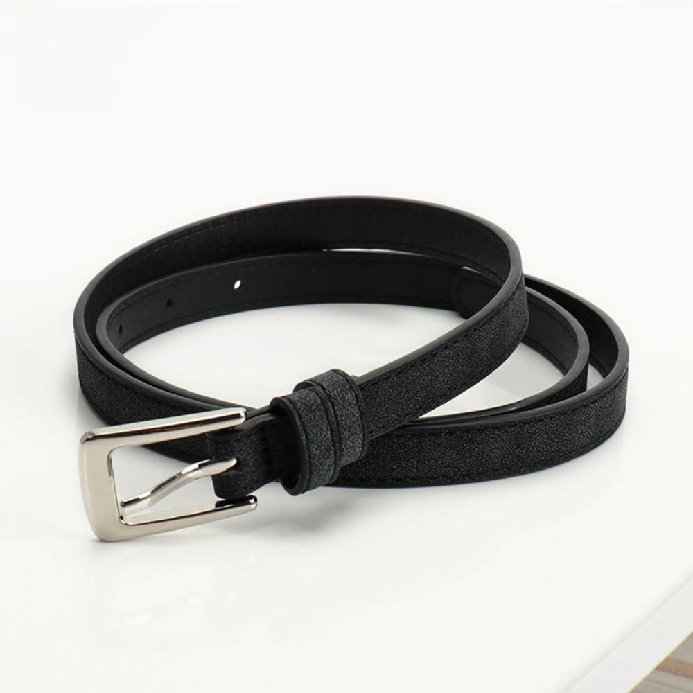 Luxury Design Suede Leather Belt Pin Buckle Frosted Waistband Business Waist Belt  For Women