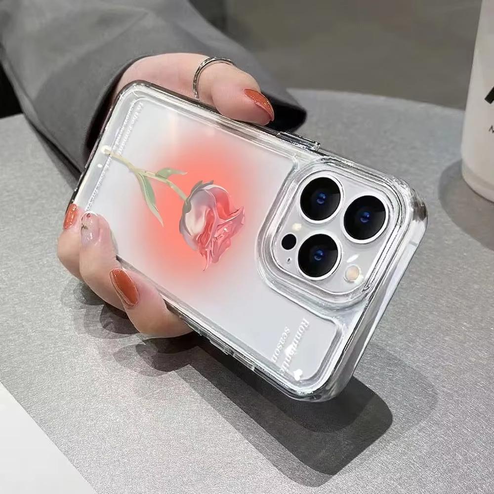 Beautiful Pink Roses Phone Case For Samsung Galaxy S26 S25 Ultra S24 S23 FE S22 S21 Plus S20 A73 A72 A71 Clear Bumper Cover