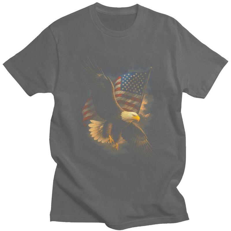 American Bald Eagle Patriotic 4th Of July T Shirt Unisex Women Short Sleeve Tshirt Graphic Tee Pure Cotton Slim Fit Clothing