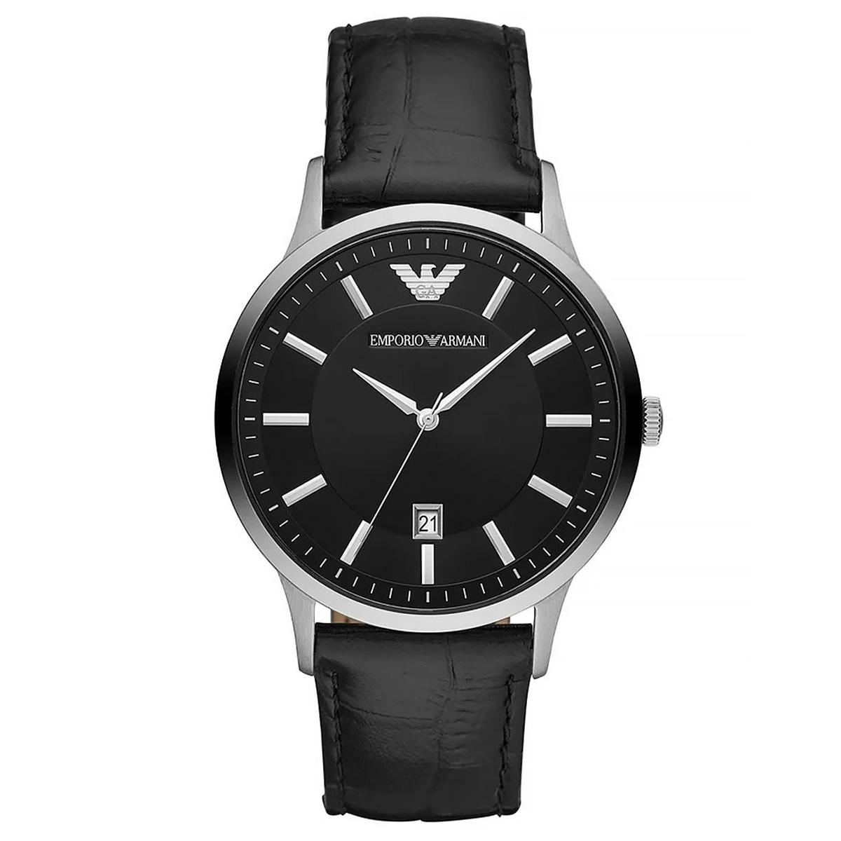 Emporio Armani Men's Black Ar2411 Renato Watch Medium
