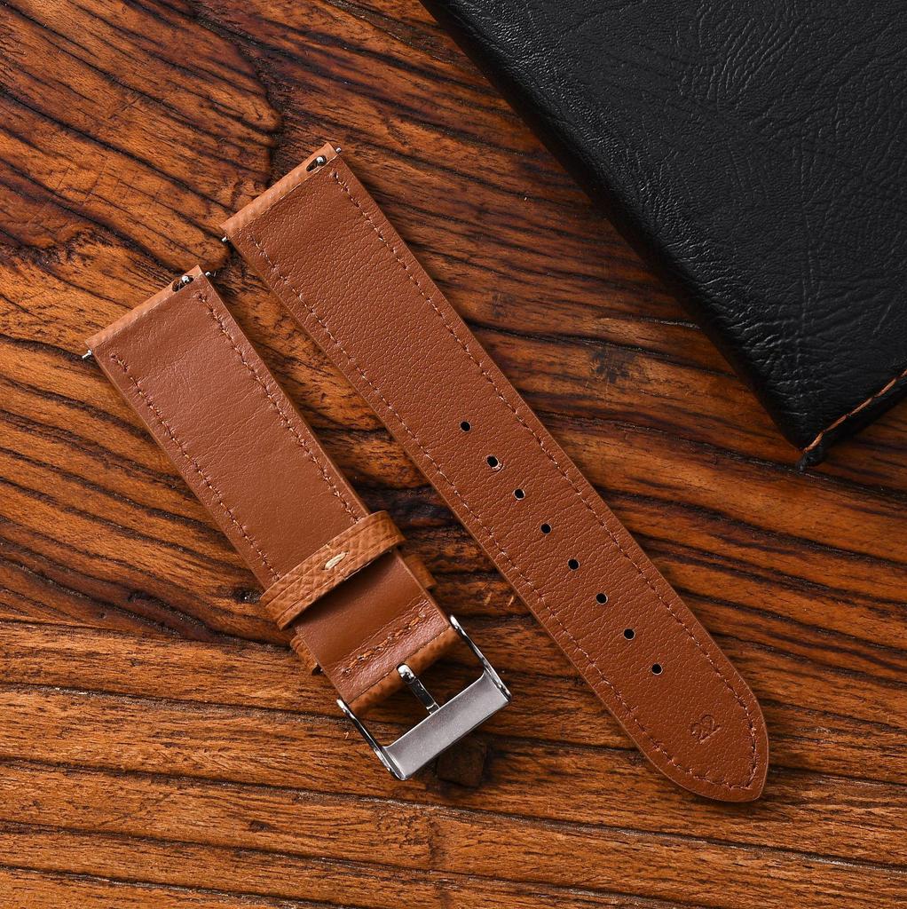 Handled i äkta läder med palmmönster - Kompatibel med A-Mas Handgjorda Antika Koskinn, Finns i storlekarna 18mm, 19mm, 20mm, 21mm.