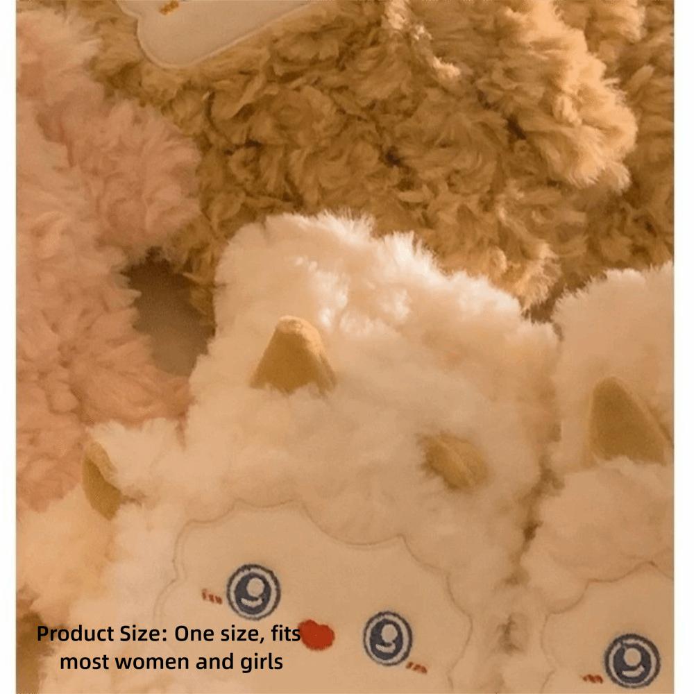 Warm Sheep Plush Gloves Polyester Fleece Lined Gloves Cute Winter Gloves For Students