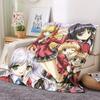 Fortune Arterial Anime Girls Flannel Throw Blanket, Soft Blanket for Sofa Bed, Anime Character Print Home Decoration Fan Gift