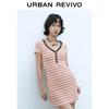 UR 2025 Spring Color-Block Stripe Mini Dress