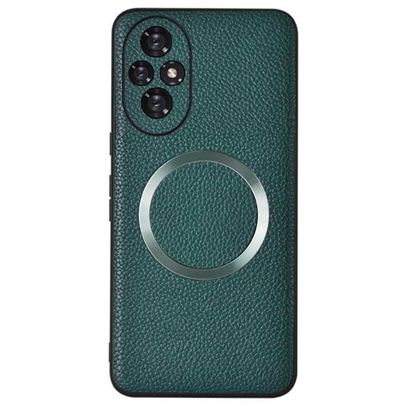 

Чехол For Honor 200 5G Magnetic Case Litchi Texture PU Leather+TPU Phone Cover Green
