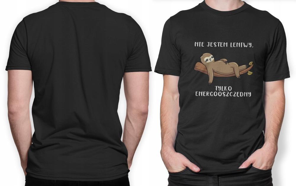 Śmieszna Koszulka Z Nadrukiem Męska Leniwiec R. L