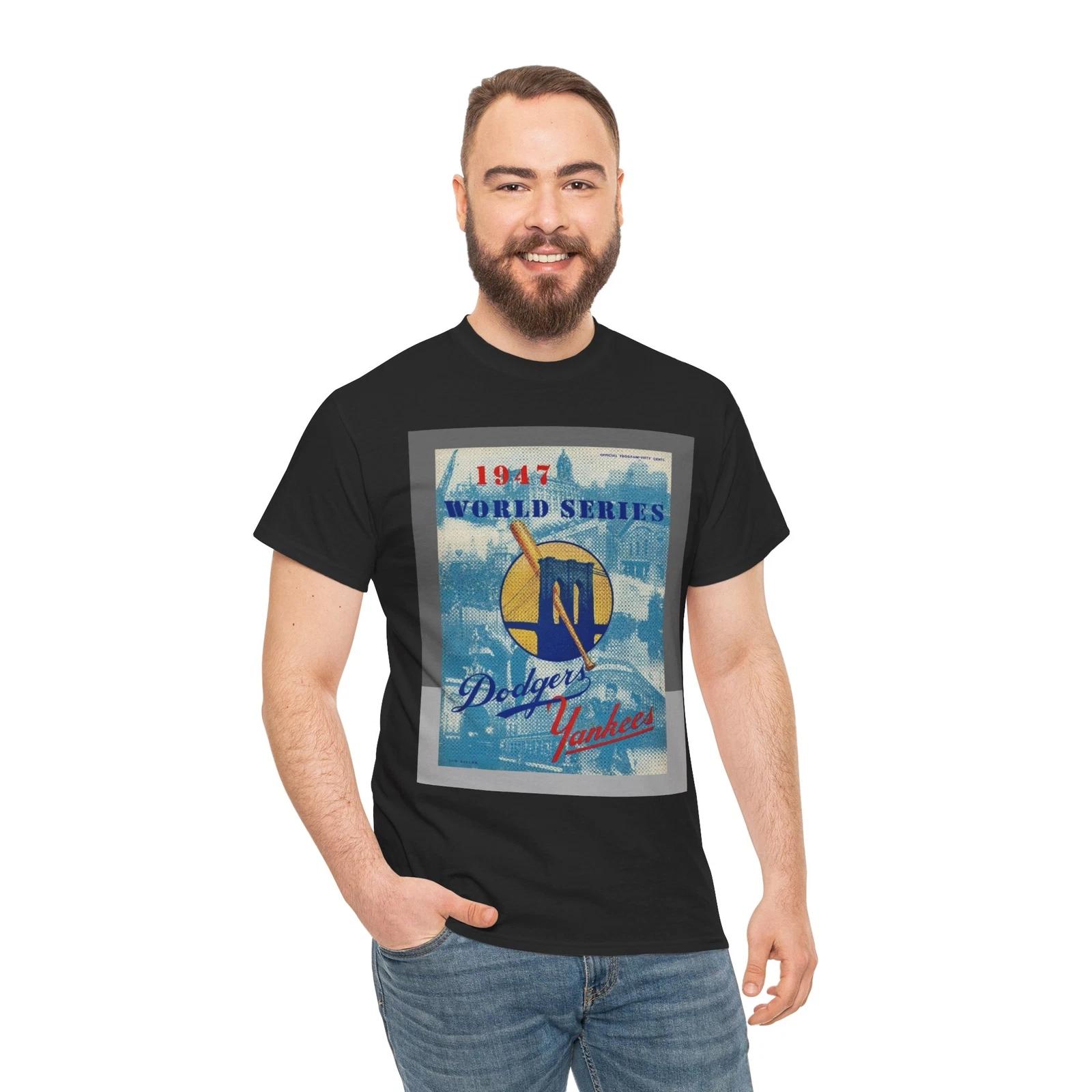 Dodgers Yankees World Series 1947 Program ARt T-Shirt S