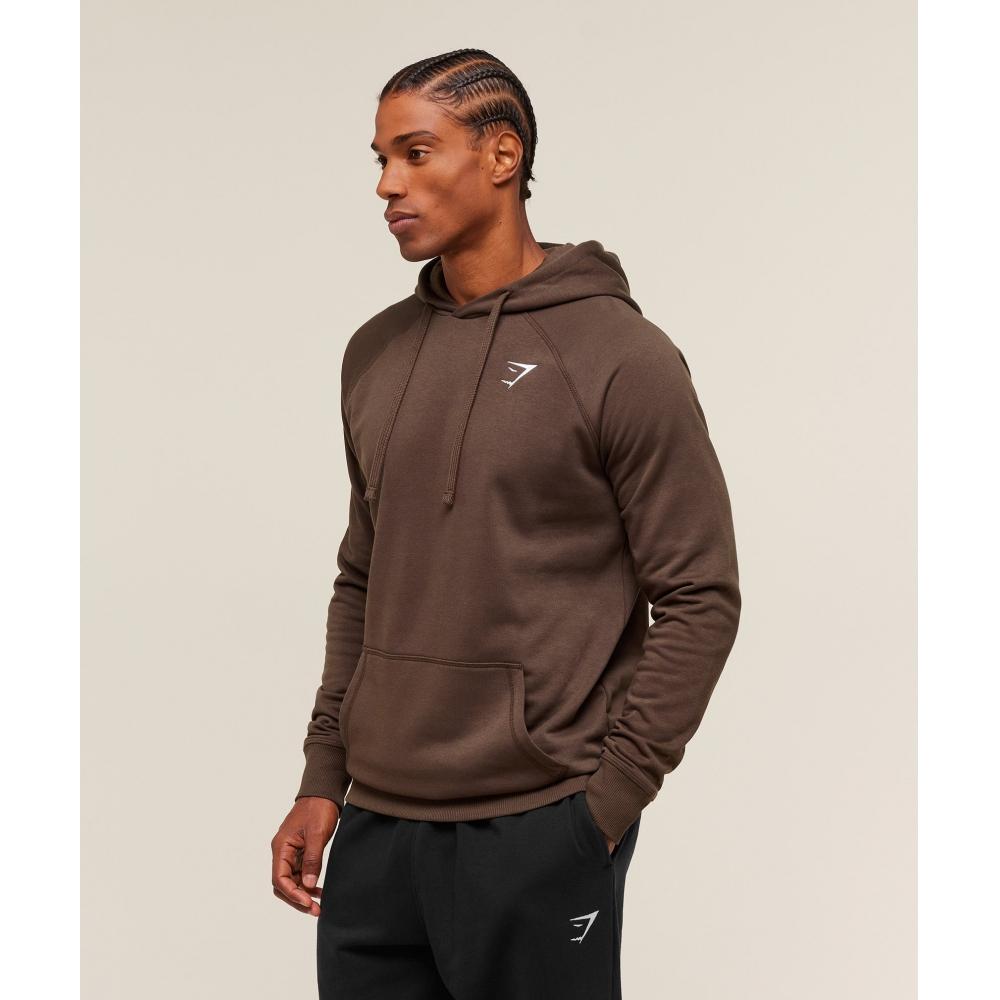 Gymshark Crest Hoodie Archive Brown A2a4g Nby8