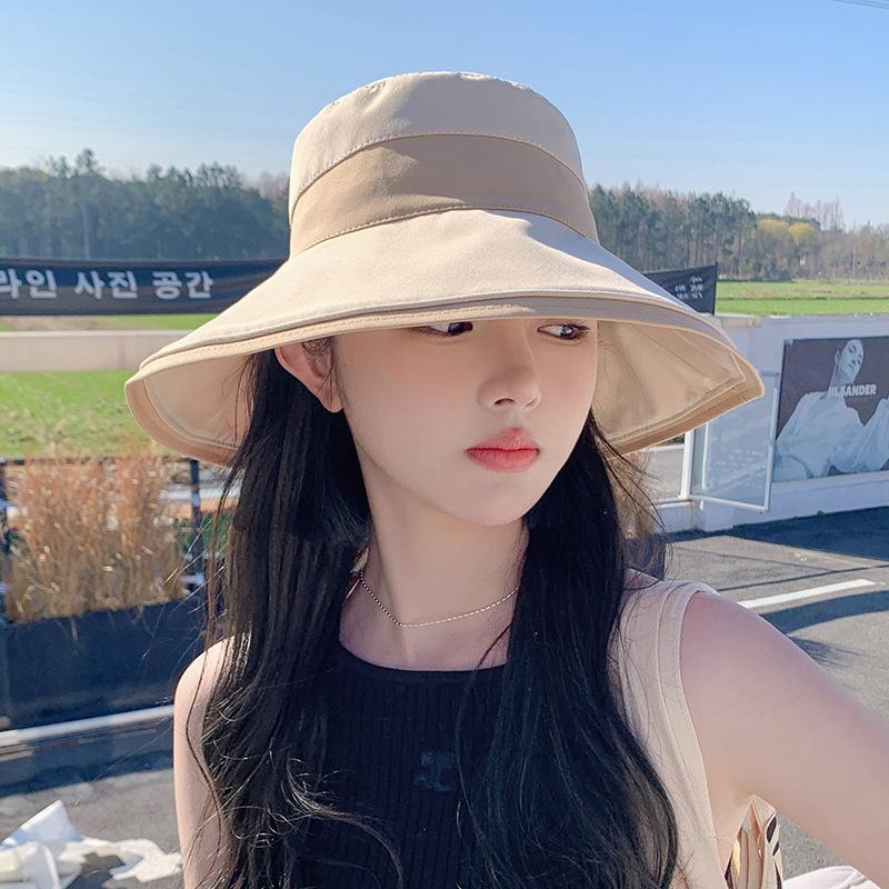 Dayan sun hat summer new peach skin velvet bucket hat women's outdoor travel sun hat seaside beach hat