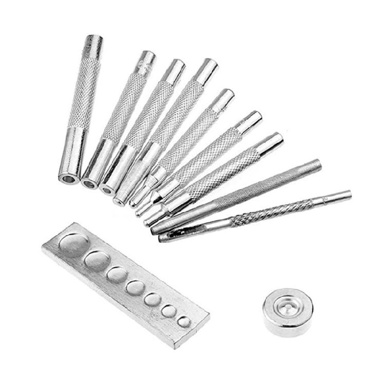 11x Leather Punch Tool Die Punch Snap Kit Rivet Setter for Install Rivet Button