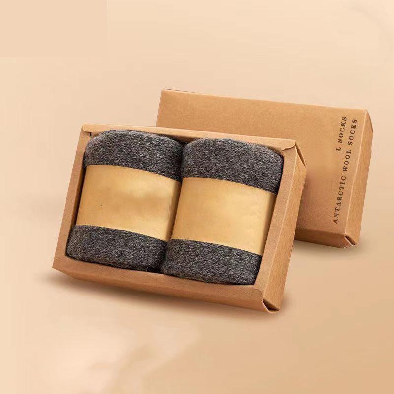 2 Paare/Herrensocken Super Dicke Wolle Hohe Qualität Merinowollsocken Business Herbst Winter Bequeme Halbhohe Socken Große Größe Herren