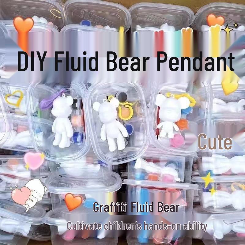 Graffiti Fluid Bear DIY Keychain Gift Set for Kids