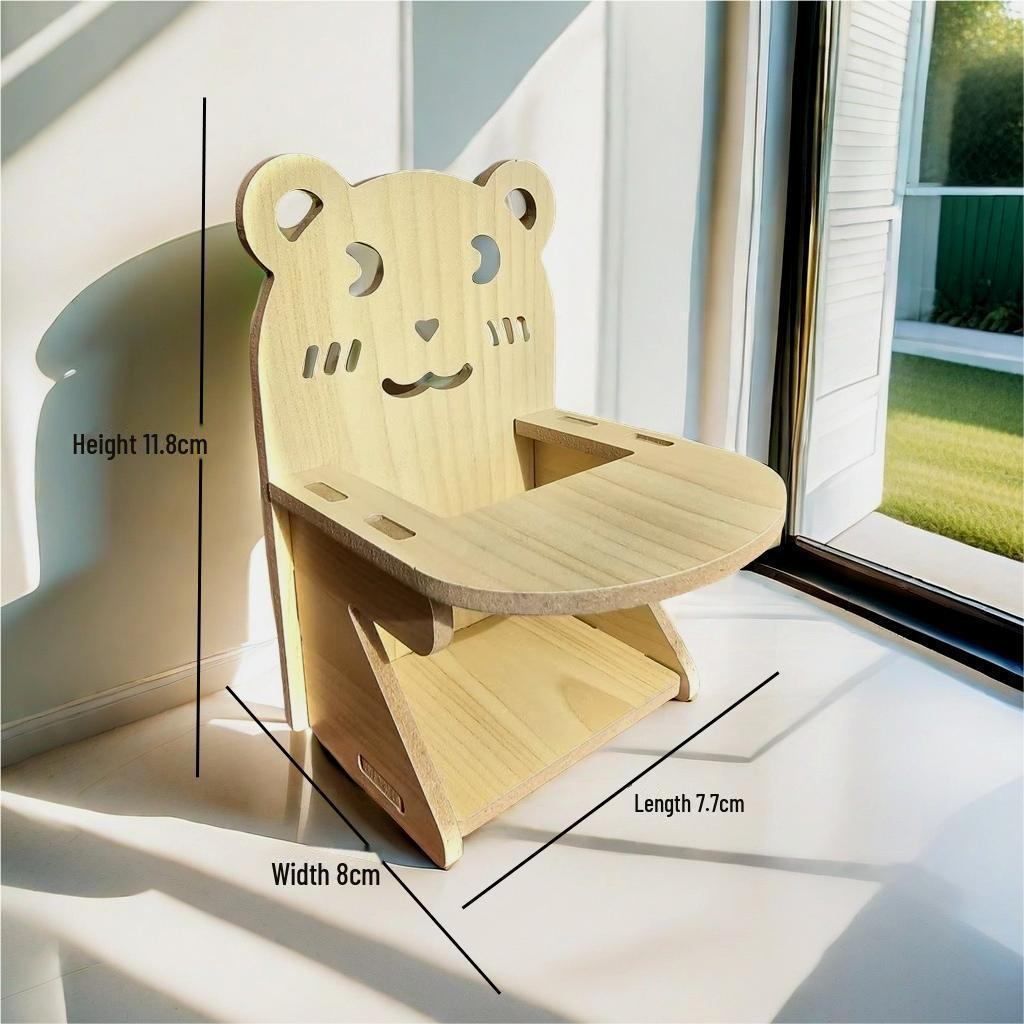 Golden Bear Hamsterversteck aus Holz – Dreireihige Tintenfischkäfig-Villa
