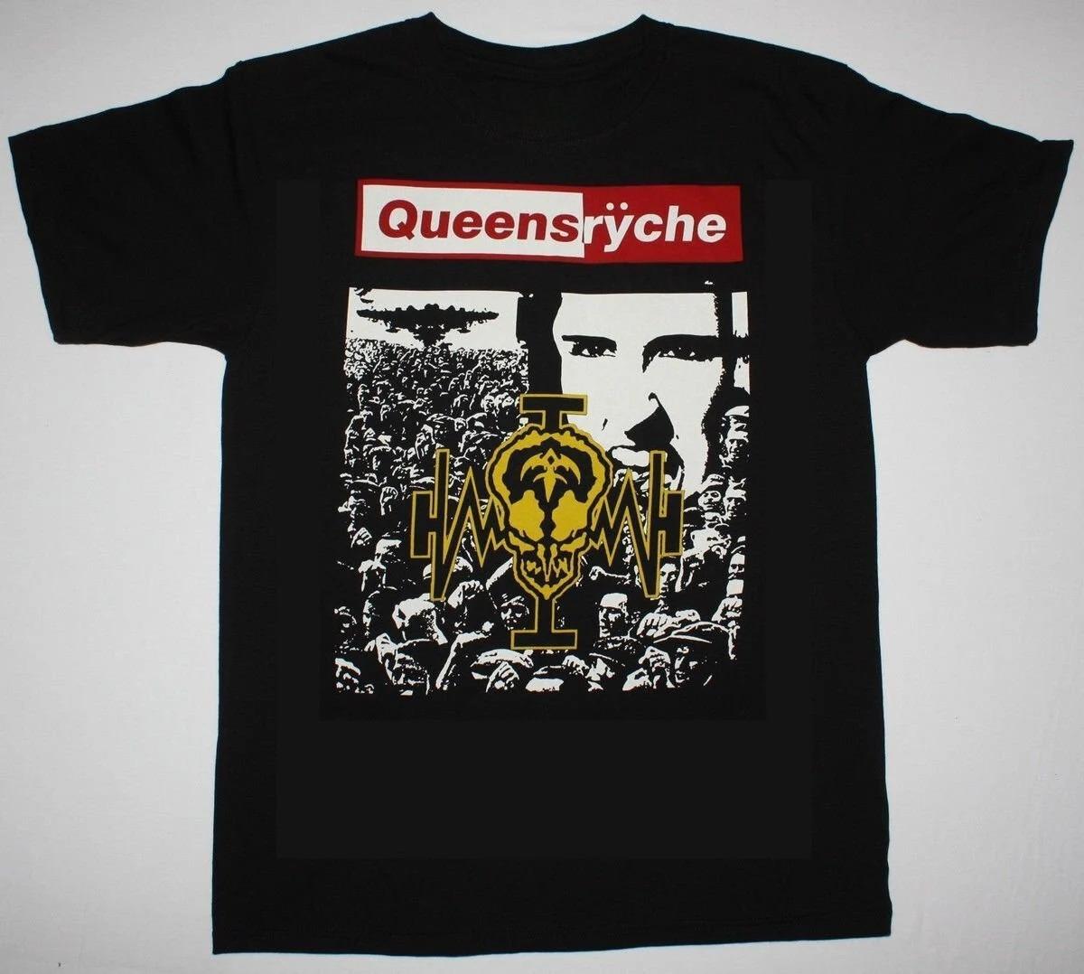 Vintage Queensryche Shirt Retro Rock Band Tees Men Women Graphic Print Tshirt Harajuku Streetwear Hip Hop Casual Cotton Tops S