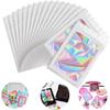 Clear Resealable Holographic Colorful Packaging Bags Foil Pouch Smell Proof Bags Sealing Bag