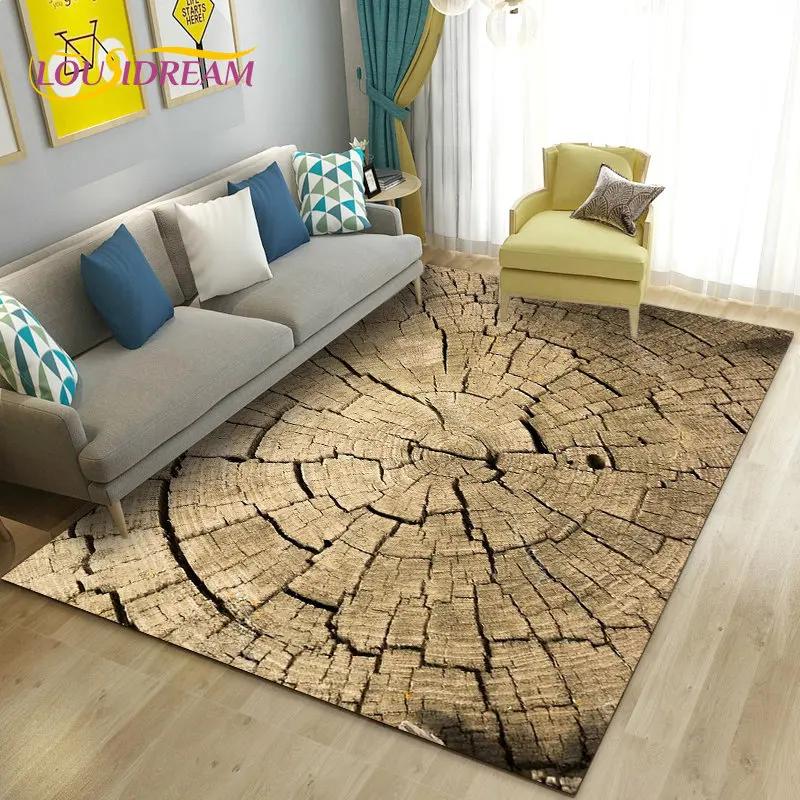 3D Ahşap Tahıl Desen Alan Kilim, Oturma Yatak Odası Kanepe Paspas Mutfak Dekorasyon için Halı Halı, Çocuk Kaymaz Zemin Mat Oyna