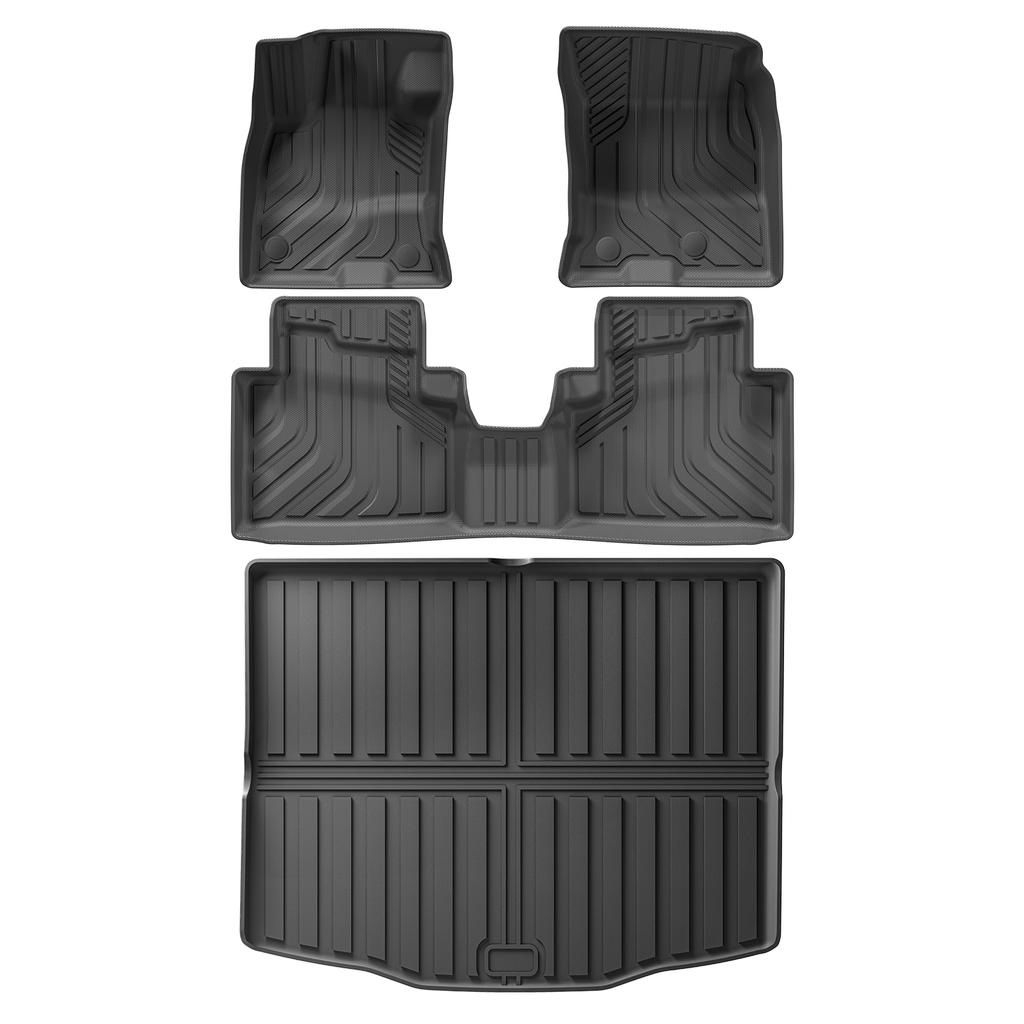 For Ford Escape /Ford Kuga PHEV (Not for Hybrid) 2020-2025 TPE 3D Car Floor Mats Cargo Liner Trunk/Backrest Pad Waterproof Black