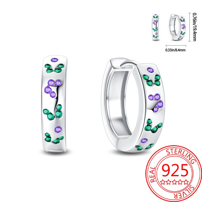 Pink Series 925 Sterling Silver Romantic Flower Butterfly Unicorn Tulip Geometry Earrings Boutique Fine Jewelry Gifts for Women