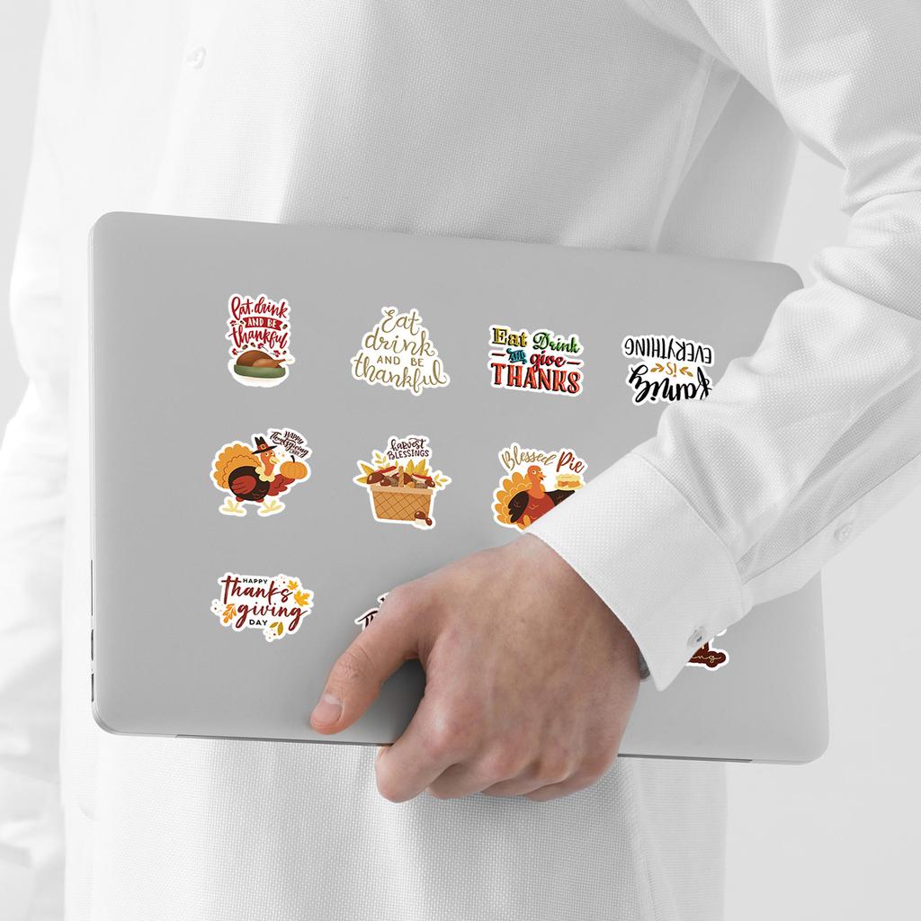 50 New Thanksgiving Series Graffiti Stickers, Creative Stationery Stickers, Water Cup, Computer Waterproof Decorative Stickers