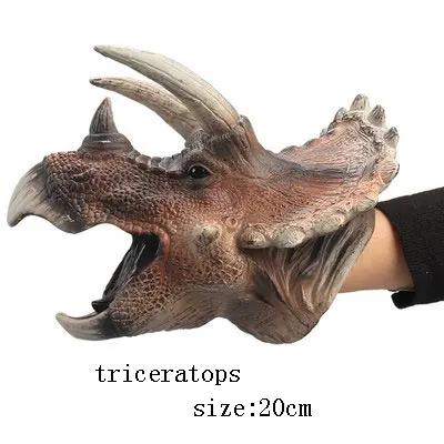 Soft Vinyl Rubber Animal Head Hand Puppet Figure Toys Gloves Model Gift Dinosaur Hand Puppet Toys For Halloween dress up