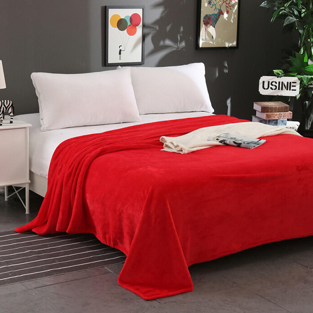 Buy DATG Super Soft Warm Solid Warm Micro Plush Fleece Blanket Throw