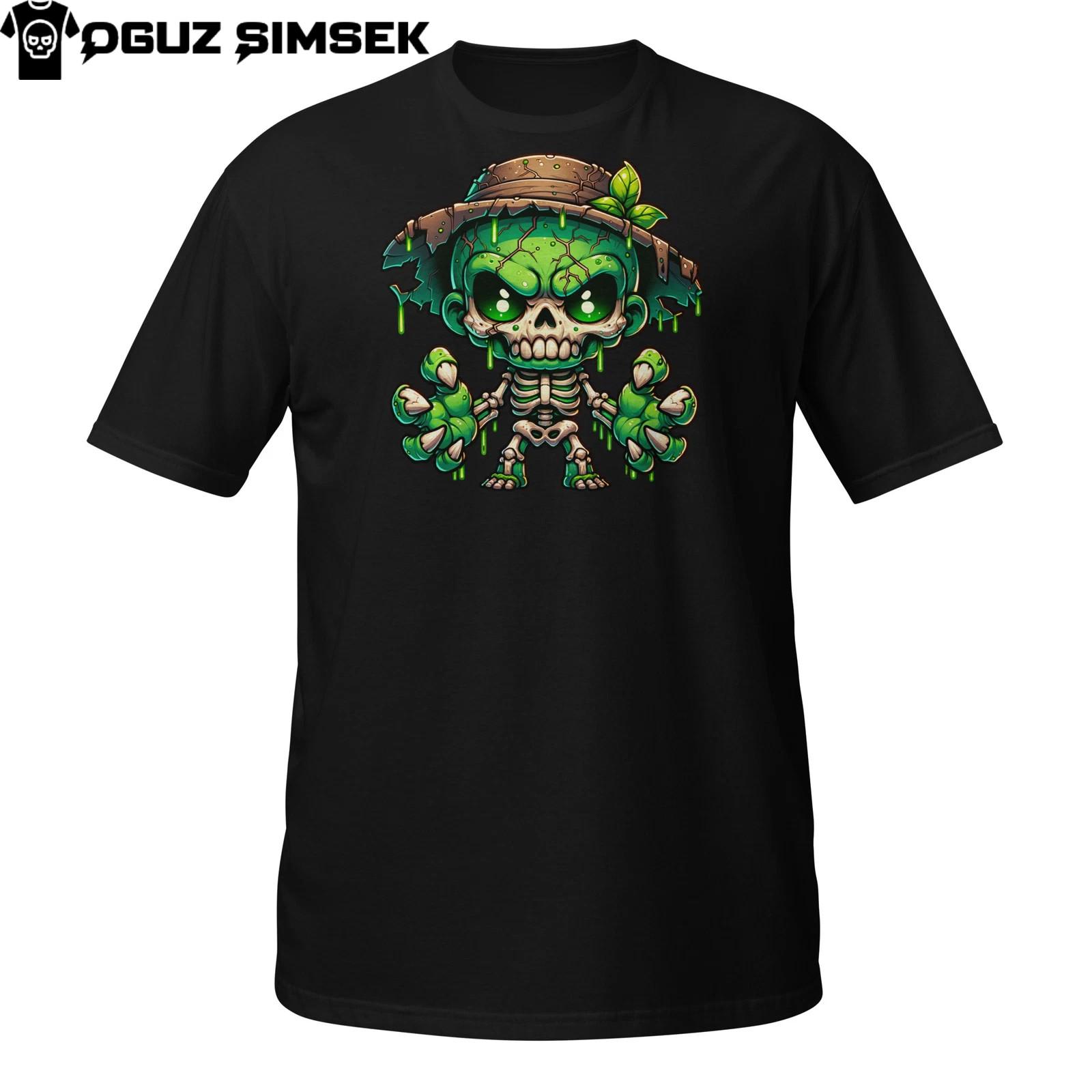 Zombie Garden Skeleton T-Shirt Mens Womens Tees Top | Green Undead Nature Spirit | Creepy Cute Tee 4XL