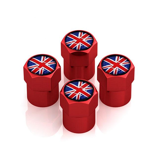 4Pcs/Set Car Tire Valve Caps Wheel Valve Cap Auto Tyre Air Valve Stem Caps Dust Cover for F1 UK Flag Car Vehicles Styling
