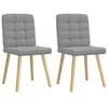 Dining Chairs, 2 Pcs, Light Gray, Fabric Upholstered