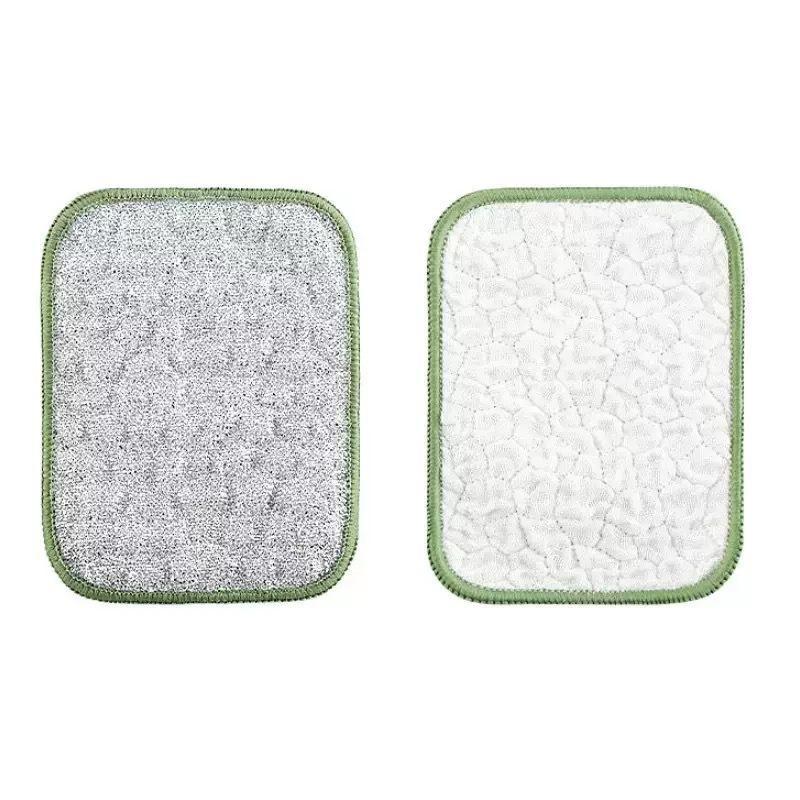 5PCS 2026 New Generation Kitchen Cleaning Cloth Dishcloth Cleaning Pad Double-sided Silver Silk Cotton Thread Cleaning Cloth