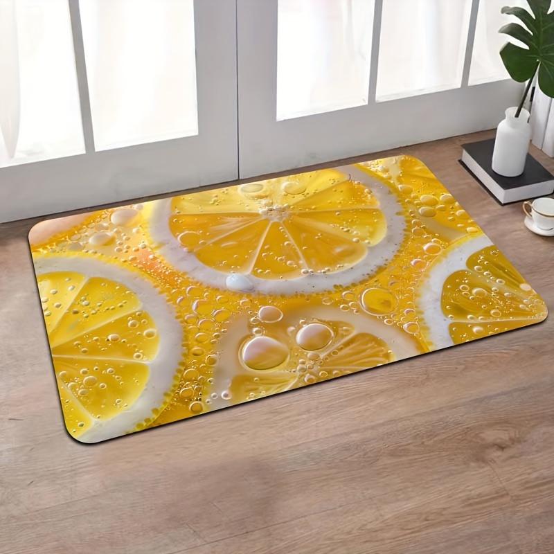 1Pcs Anti Fatigue Kitchen Rugs,  Lemon Fresh  Print Waterproof Non-Slip Thick Cushioned Kitchen Mat Heavy Duty Comfort Standing Mat for Kitchen