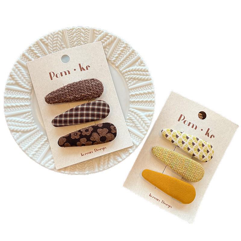 Korean Style Floral Woolen Handmade BB Hair Clip for Girls