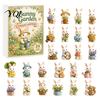 Cute Bunny Pendant Decorations 2026 Advent Calendar, 24 Days Acrylic Rabbit Ornaments Christmas Countdown Kids Calendar 2D Flat Animal Pendants