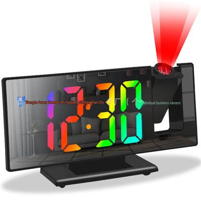 Smart Projection Alarm Clock with Color Display, Snooze, Night Light, and Silent Operation